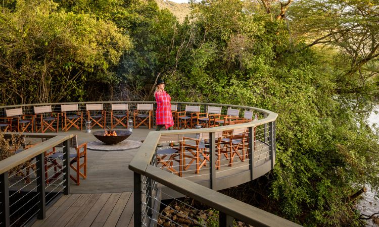 Luxury tented camp in Serengeti Tanzania at sunset