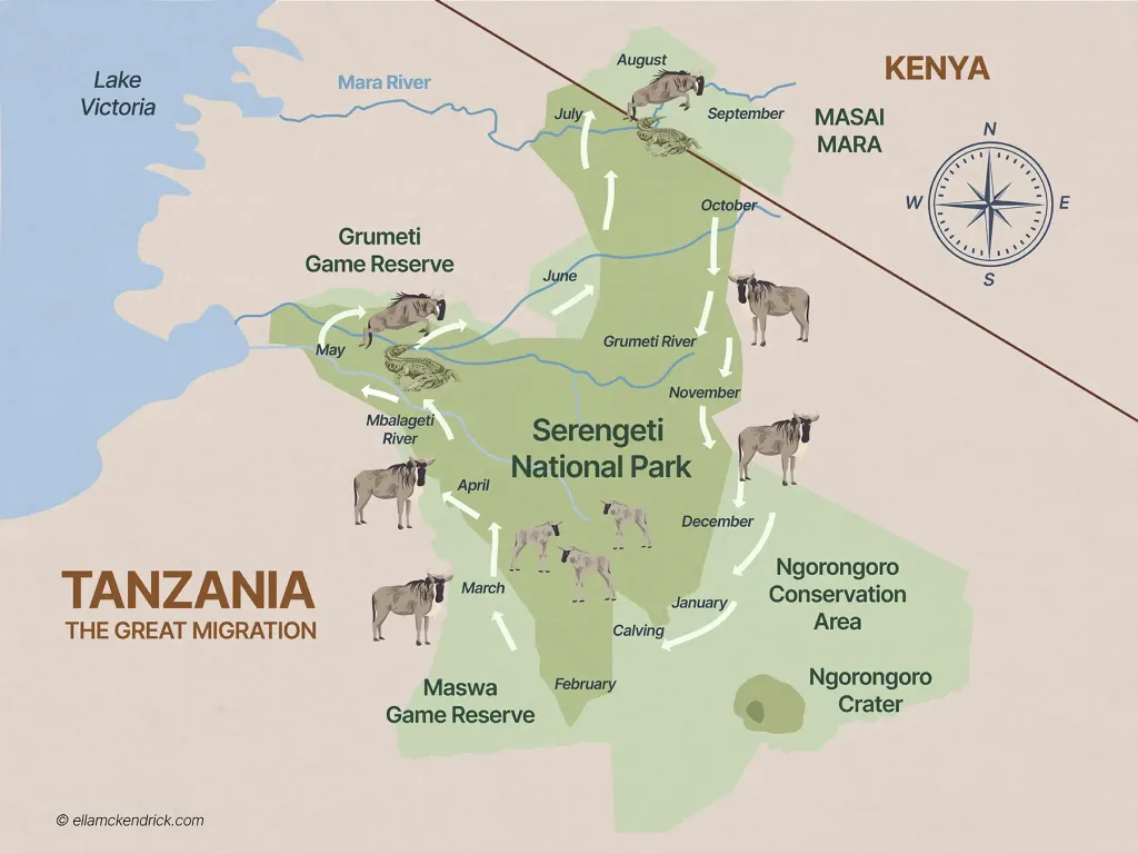 Map of the Great Migration Route